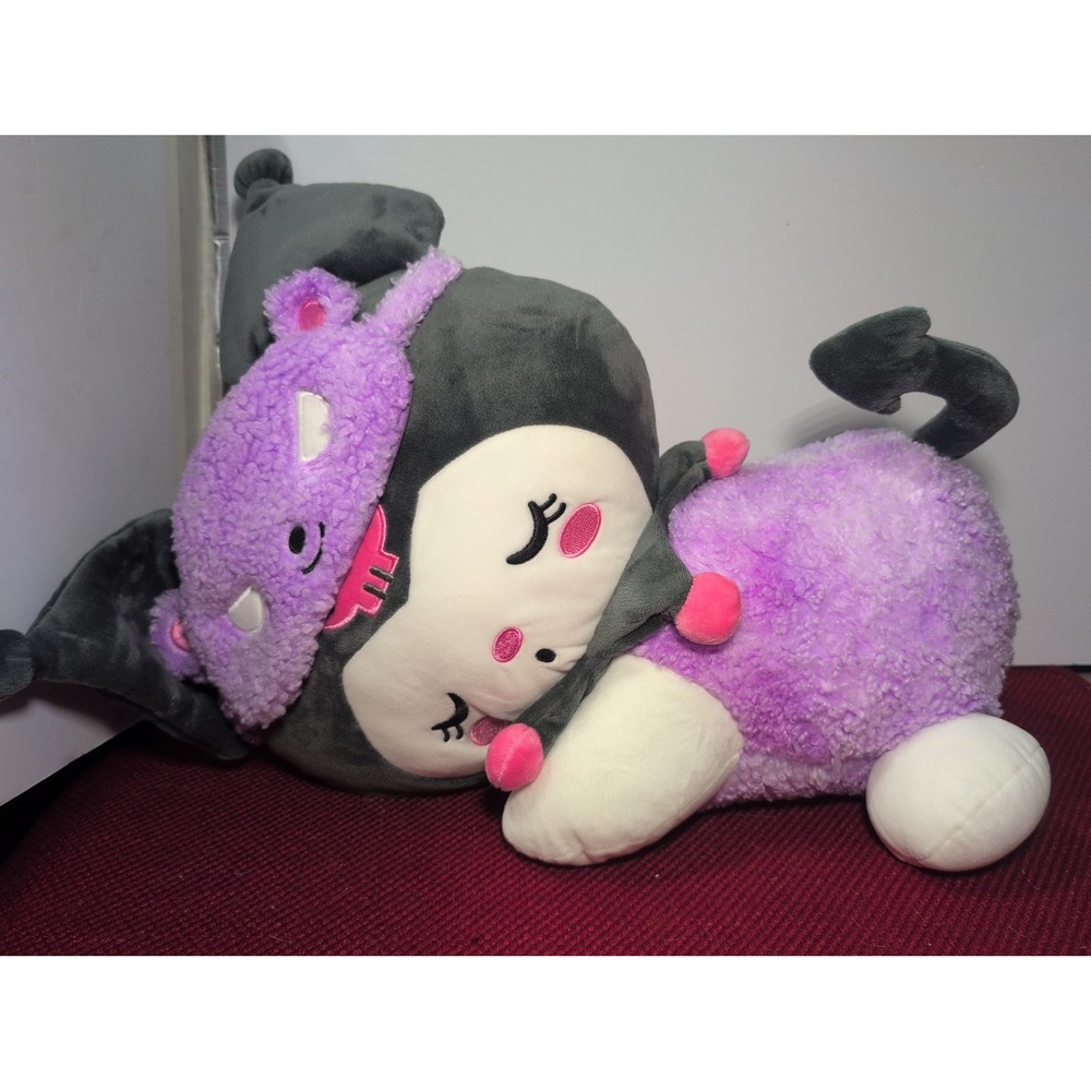 Sanrio Kuromi BIG Plush 18" Slumber Series Hello Kitty Sleeping Pillow Soft Toy